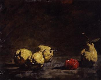 西奧多 奧古斯汀 立波特 Still Life with Pears and a Quince 西奧多 奧古斯汀 立波特 Still Life with Pears and a Quince